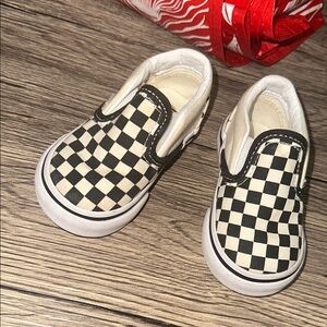 Vans Black and White Checkered Kids Sneakers